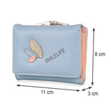 NFI essentials Fashion PU Leather Women's Mini Clutch Wallet | Girls Leaf Bi-fold Card Holder | Womens Purse Small Clutch Wallet - AYAHA ENTERPRISES PRIVATE LIMITED