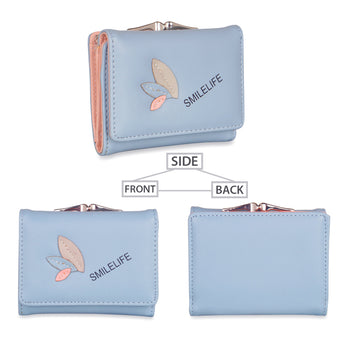 NFI essentials Fashion PU Leather Women's Mini Clutch Wallet | Girls Leaf Bi-fold Card Holder | Womens Purse Small Clutch Wallet - AYAHA ENTERPRISES PRIVATE LIMITED