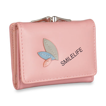 NFI essentials Fashion PU Leather Women's Mini Clutch Wallet | Girls Leaf Bi-fold Card Holder | Womens Purse Small Clutch Wallet - AYAHA ENTERPRISES PRIVATE LIMITED