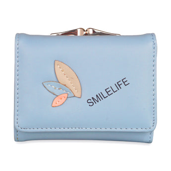 NFI essentials Fashion PU Leather Women's Mini Clutch Wallet | Girls Leaf Bi-fold Card Holder | Womens Purse Small Clutch Wallet - AYAHA ENTERPRISES PRIVATE LIMITED