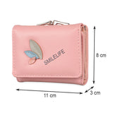 NFI essentials Fashion PU Leather Women's Mini Clutch Wallet | Girls Leaf Bi-fold Card Holder | Womens Purse Small Clutch Wallet - AYAHA ENTERPRISES PRIVATE LIMITED