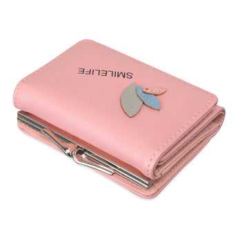 NFI essentials Fashion PU Leather Women's Mini Clutch Wallet | Girls Leaf Bi-fold Card Holder | Womens Purse Small Clutch Wallet - AYAHA ENTERPRISES PRIVATE LIMITED