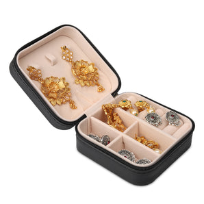 NFI essentials PU Leather Travel Jewellery Storage Box