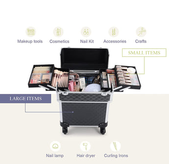 NFI essentials Makeup Vanity Trolley Bag (40x24x45 cm) - AYAHA ENTERPRISES PRIVATE LIMITED