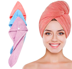 NFI essentials Hair Drying Microfiber Towel Set of 3 Absorbent Super Quick Dry