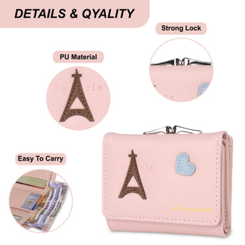 NFI essentials Paris Eiffel Tower Multi Fold Women's Wallet, Holding Credit Card Cash & Coins Small Purse Clutch for Girls Mini Wallet - AYAHA ENTERPRISES PRIVATE LIMITED