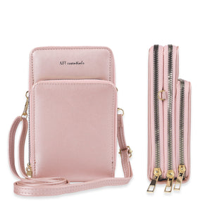 NFI essentials Girls Women's Multipocket Wallet Purse for Mobile Cell Phone Holder, Wallet Hand Purse Clutch Crossbody Sling Bag
