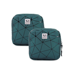 NFI essentials Pack of 2 PU Diamond Print Women Portable Sanitary Napkin Pouch With Zipper Storing Sanitary Pads for Women