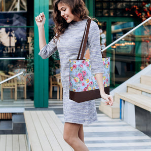 NFI essentials Tote Bag for Women with Zip, Stylish Polyester Canvas Blend Handbag - AYAHA ENTERPRISES PRIVATE LIMITED