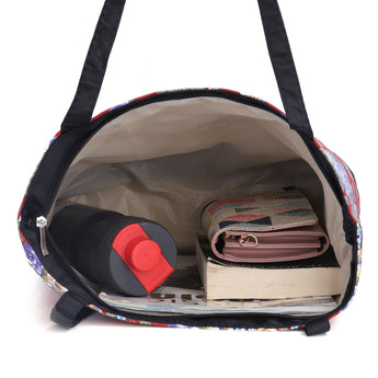 NFI essentials Tote Bag for Women with Zip, Stylish Polyester Canvas Blend Handbag - AYAHA ENTERPRISES PRIVATE LIMITED