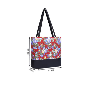 NFI essentials Tote Bag for Women with Zip, Stylish Polyester Canvas Blend Handbag - AYAHA ENTERPRISES PRIVATE LIMITED