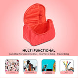 NFI essentials Solid Color Cosmetic Pouch | Makeup Pouch | Vanity Case | Jewellery Pouch | Stationery Pencil Case | Makeup Travel Bag | Travel Organiser | Bridal Gift (Y26 RED Cosmetic Pouch) - AYAHA ENTERPRISES PRIVATE LIMITED