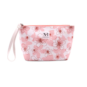 Floral Print Cosmetic Pouch | Makeup Pouch | Vanity Case | Travel Organiser | Size: 21x13x6.5cm - AYAHA ENTERPRISES PRIVATE LIMITED