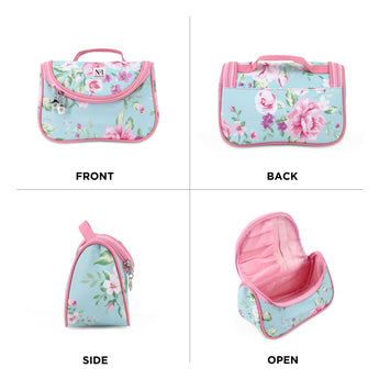 NFI essentials Floral Print Cosmetics Pouch Makeup Pouch Vanity Case Jewellery Pouch Stationery Pencil Case Travel Organiser Travel Pouch Bridal Gift (Y43) - AYAHA ENTERPRISES PRIVATE LIMITED
