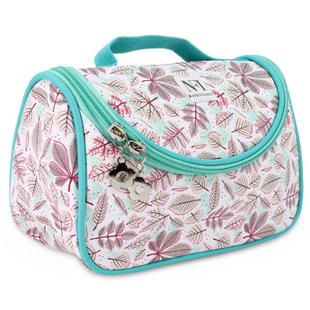 Floral Print Cosmetics Pouch | Makeup Pouch| Jewellery Pouch | Stationery Pencil Case | Travel Pouch | Bridal Gift (20x12.5x9.5cm) - AYAHA ENTERPRISES PRIVATE LIMITED