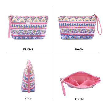 NFI essentials Geometric Print Makeup Pouches for Women Stylish Pouch for Makeup accessories - AYAHA ENTERPRISES PRIVATE LIMITED