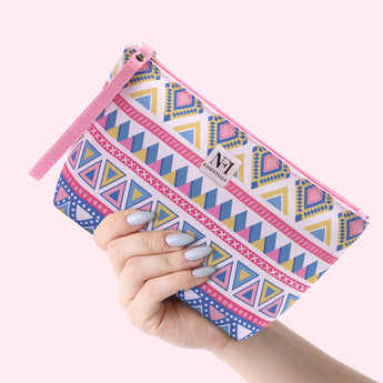 NFI essentials Geometric Print Makeup Pouches for Women Stylish Pouch for Makeup accessories - AYAHA ENTERPRISES PRIVATE LIMITED