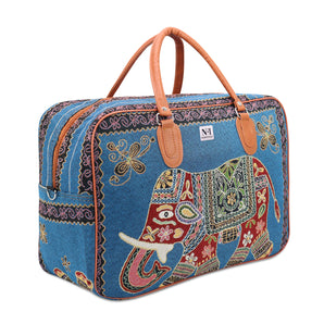NFI essentials Elephant Print Canvas Duffle Travel Bag - AYAHA ENTERPRISES PRIVATE LIMITED