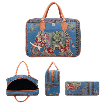 NFI essentials Elephant Print Canvas Duffle Travel Bag - AYAHA ENTERPRISES PRIVATE LIMITED