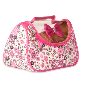 Floral Print Vinyl Cosmetic Pouch | Makeup Pouch | Travel Organiser | Size 21x10x10cm (Pink) - AYAHA ENTERPRISES PRIVATE LIMITED