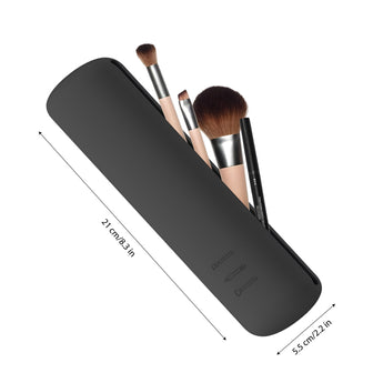 NFI essentials Large Travel Makeup Brush Holder, Silicone Portable Cosmetic Face Brushes Case with Magnetic Closure, Soft and Sleek WaterProof Small Makeup Brush Pouch - AYAHA ENTERPRISES PRIVATE LIMITED