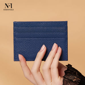 NFI essentials PU Leather 7 Slots Vertical Card Holder Credit Debit Card Holder Zipper Coin Purse for Men and Women Accordion Money Wallet Security Wallet (Copy)