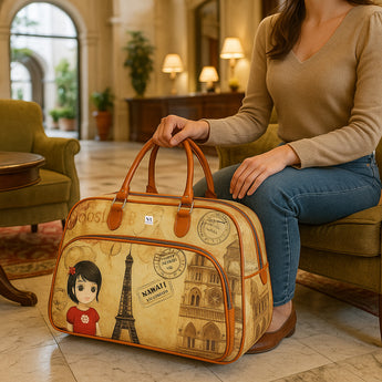 NFI essentials Printed Duffel Bag for Travel Men and Women's, Weekender Bags for Travelling Stylish Travel Hand Bag for Luggage 29L (Mixed Design) - AYAHA ENTERPRISES PRIVATE LIMITED