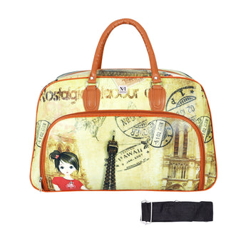 NFI essentials Printed Duffel Bag for Travel Men and Women's, Weekender Bags for Travelling Stylish Travel Hand Bag for Luggage 29L (Mixed Design) - AYAHA ENTERPRISES PRIVATE LIMITED