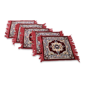 Pack of 5 Velvet Prayer Mat | Puja Mat Aasan | Meditation Mat | Multipurpose Velvet Rug Mat | Pooja Asana | Size: 51x51cm (D1) - AYAHA ENTERPRISES PRIVATE LIMITED