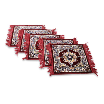 Pack of 5 Velvet Prayer Mat | Puja Mat Aasan | Meditation Mat | Multipurpose Velvet Rug Mat | Pooja Asana | Size: 51x51cm (D1) - AYAHA ENTERPRISES PRIVATE LIMITED