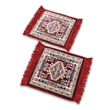 NFI essentials Pack of 2 Velvet Aasan, Soft Pooja Aasan Mat Multipurpose Velvet Rug Mat Puja Mat Prayer Mat Baithak Assan Festive Occasions Mat, 51x51cm - AYAHA ENTERPRISES PRIVATE LIMITED
