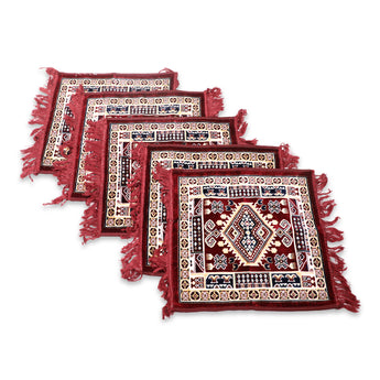NFI essentials Pack of 5 Velvet Aasan, Soft Pooja Aasan Mat Multipurpose Velvet Rug Mat Puja Mat Prayer Mat Baithak Assan Festive Occasions Mat, 51x51cm - AYAHA ENTERPRISES PRIVATE LIMITED