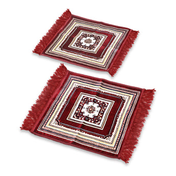 Pack of 2 Velvet Prayer Mat | Puja Mat Aasan | Meditation Mat | Multipurpose Velvet Rug Mat | Pooja Asana | Size: 51x51cm (D4) - AYAHA ENTERPRISES PRIVATE LIMITED