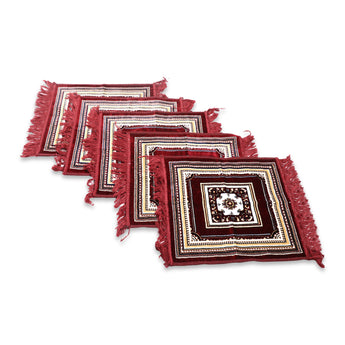 Pack of 5 Velvet Prayer Mat | Puja Mat Aasan | Meditation Mat | Multipurpose Velvet Rug Mat | Pooja Asana | Size: 51x51cm (D4) - AYAHA ENTERPRISES PRIVATE LIMITED
