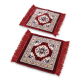 Pack of 2 Velvet Prayer Mat | Puja Mat Aasan | Meditation Mat | Multipurpose Velvet Rug Mat | Pooja Asana | Size: 51x51cm (D5) - AYAHA ENTERPRISES PRIVATE LIMITED