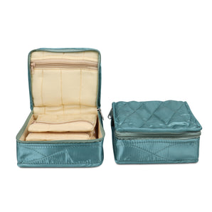 NFI essentials Small Jewellery Organizer With Multiple Compartment Bangle Holder Organizer Pouch Travel Storage case for Women