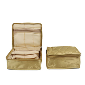 NFI essentials Small Jewellery Organizer With Multiple Compartment Bangle Holder Organizer Pouch Travel Storage case for Women