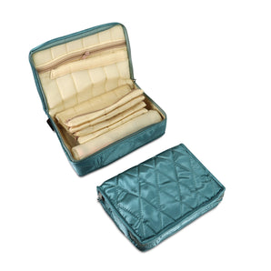 NFI essentials Lager Jewellery Organizer With Multiple Compartment Bangle Holder Organizer Pouch Travel Storage case for Women