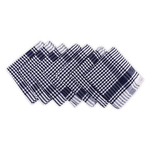 Kitchen Cleaning Cloth | Table Wiping Cloth | Multipurpose Mop Napkin | Duster Mono Checks | Size 43x43cm | Pack of 6 (Blue) - AYAHA ENTERPRISES PRIVATE LIMITED