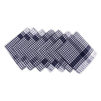 Kitchen Cleaning Cloth | Table Wiping Cloth | Multipurpose Mop Napkin | Duster Mono Checks | Size 43x43cm | Pack of 6 (Blue) - AYAHA ENTERPRISES PRIVATE LIMITED