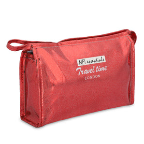 NFI essentials PU Reflective Makeup Pouch for Women, Stylish Pouches for Makeup Accessories