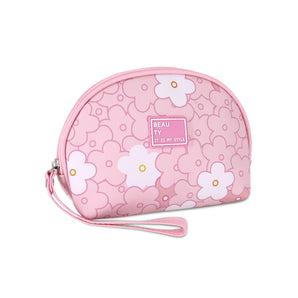 NFI essentials Semicircle Makeup Pouch, Cosmetic Bag Stylish Pouch for Makeup accessories Travel Organizer Vanity Kit Stationery Pencil Case Toiletry Bag Make up pouch for girls