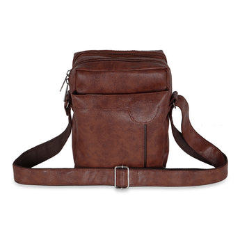 NFI essentials Men's Leather Side Stylish Cross Body Travel Office Business Messenger Bag for Men & Women (Tan) - AYAHA ENTERPRISES PRIVATE LIMITED