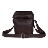 NFI essentials Men's Leather Side Stylish Cross Body Travel Office Business Messenger Bag for Men & Women (Dark Brown) - AYAHA ENTERPRISES PRIVATE LIMITED