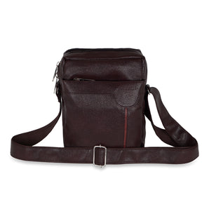 NFI essentials Men's Leather Side Stylish Cross Body Travel Office Business Messenger Bag for Men & Women (Dark Brown) - AYAHA ENTERPRISES PRIVATE LIMITED