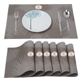 NFI essentials PVC Dinning Table Mats | Dinner Placemats | Multipurpose Dinner & Kitchen Coaster for Dinning Table (Set of 6 Pcs) (Brown) - AYAHA ENTERPRISES PRIVATE LIMITED