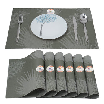 NFI essentials PVC Dinning Table Mats | Dinner Placemats | Multipurpose Dinner & Kitchen Coaster for Dinning Table (Set of 6 Pcs) (Green) - AYAHA ENTERPRISES PRIVATE LIMITED
