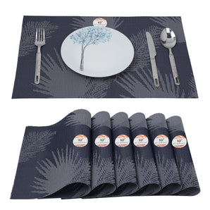 NFI essentials PVC Dinning Table Mats | Dinner Placemats | Multipurpose Dinner & Kitchen Coaster for Dinning Table (Set of 6 Pcs) (Blue) - AYAHA ENTERPRISES PRIVATE LIMITED