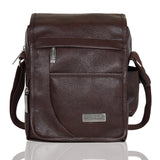 NFI essentials Men's Leather Side Bag Stylish Cross Body Travel Office Business Messenger Bag for Men & Women (Dark Brown) - AYAHA ENTERPRISES PRIVATE LIMITED