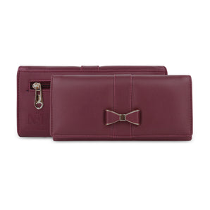 NFI essentials PU Women,s Wallet Stylish Clutch Wallet With Zipper Pocket Ladies Travel Purse